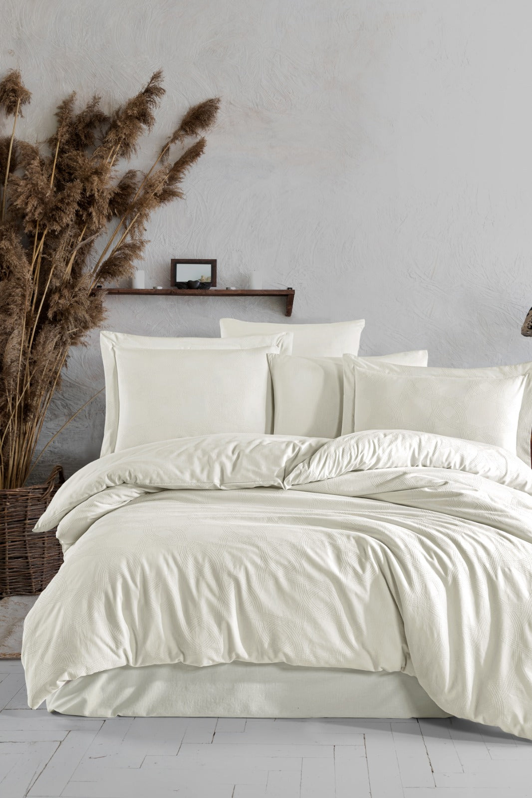 Premium Bedding Krem Sarmaşık Nevresim Takımı