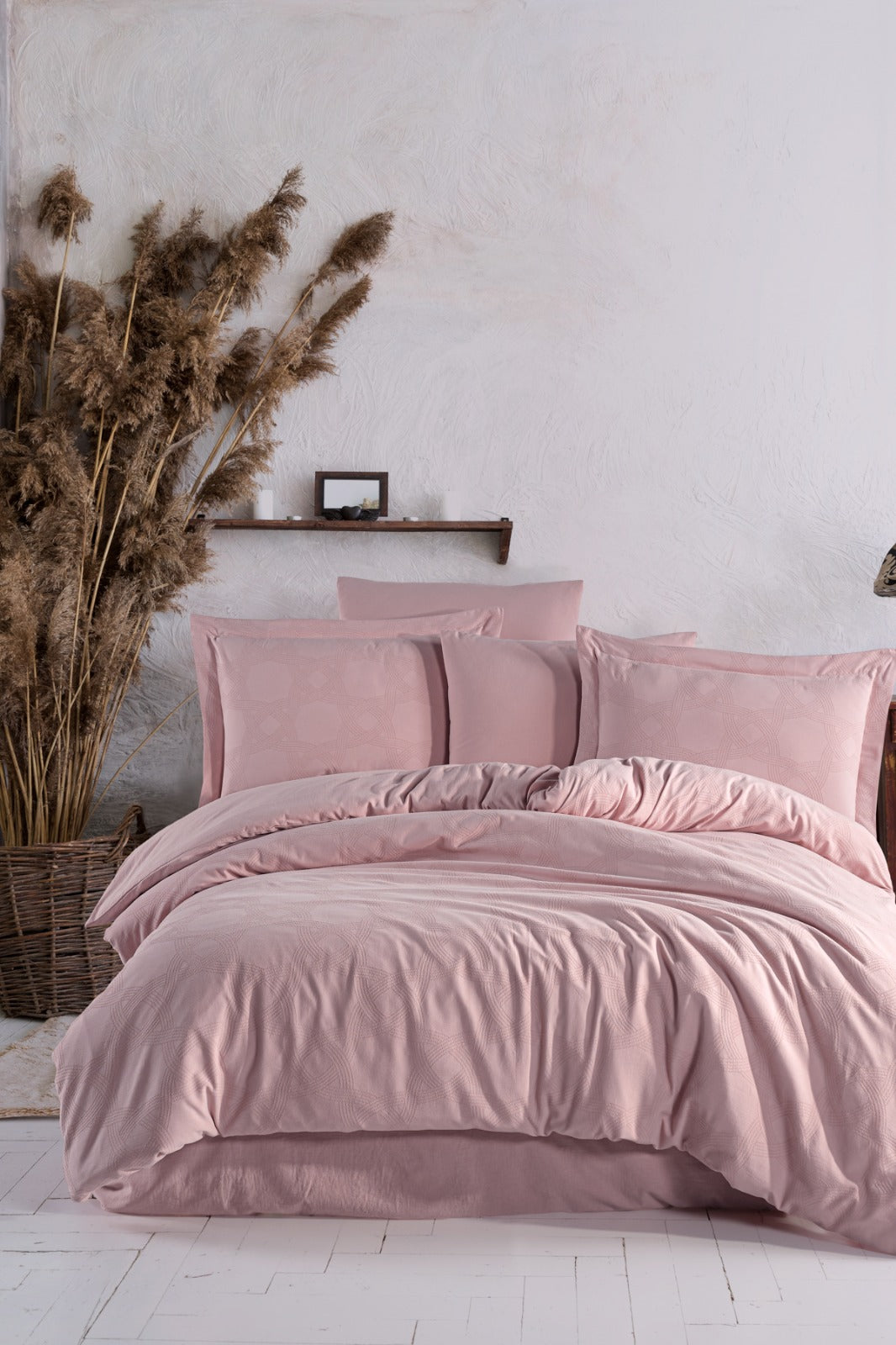 Premium Bedding Pudra Sarmaşık Nevresim Takımı