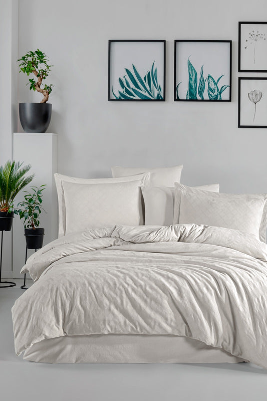 Premium Bedding Krem Baklava Nevresim Takımı
