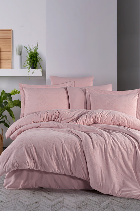Premium Bedding Pudra Çiçek Nevresim Takımı